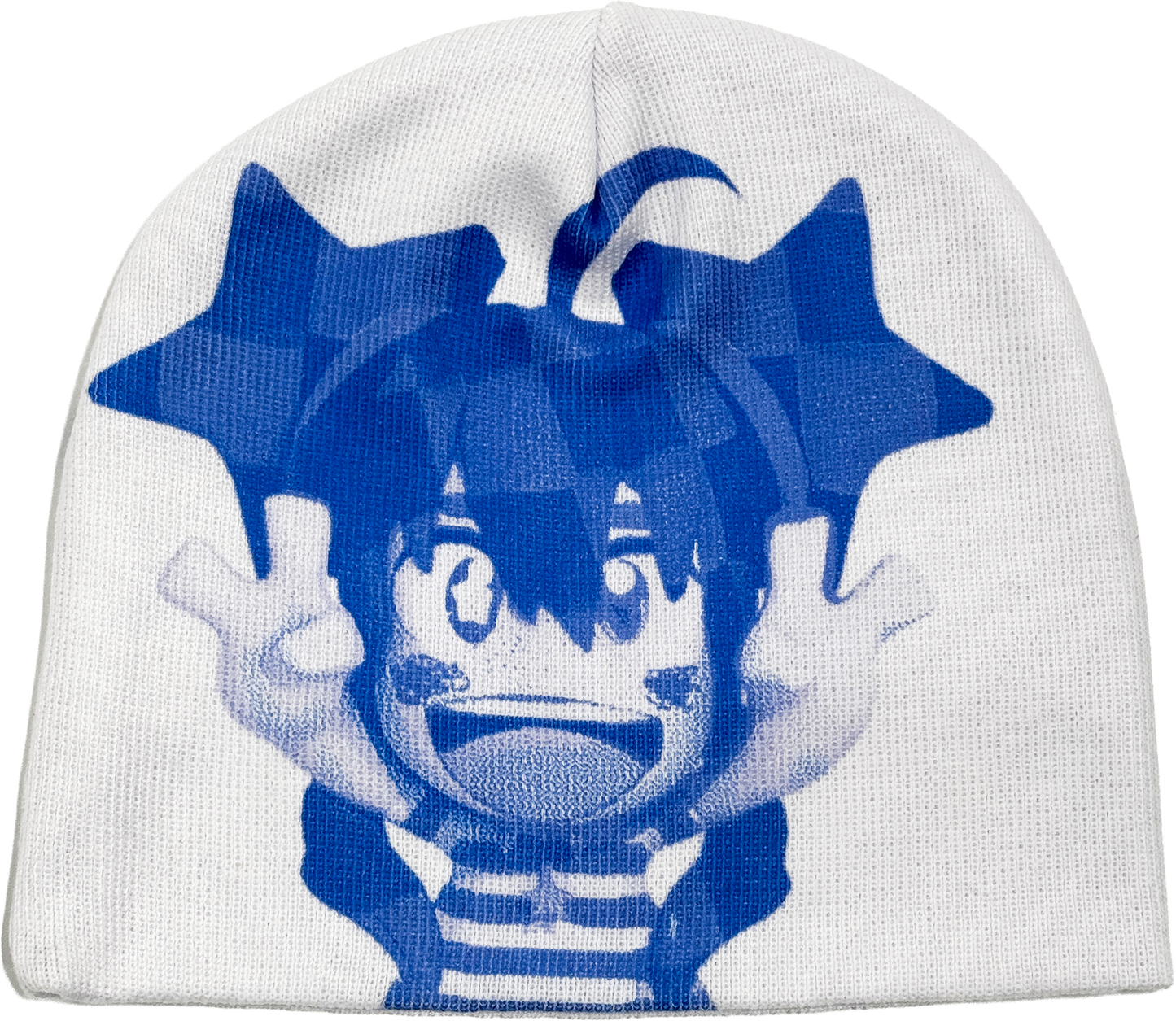 White / Blue Yameii Beanie